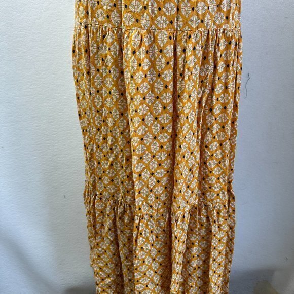 Knox Rose dress‎ women M Flutter Sleeve Tiered midi Orange Pockets lined - Picture 6 of 8